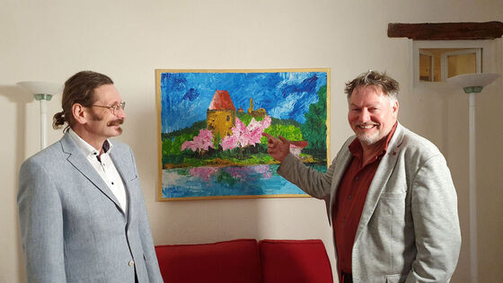 Prof. Dr. Rudolf Large (links), Christian Gräber (rechts). Quelle: SPD Weinheim
